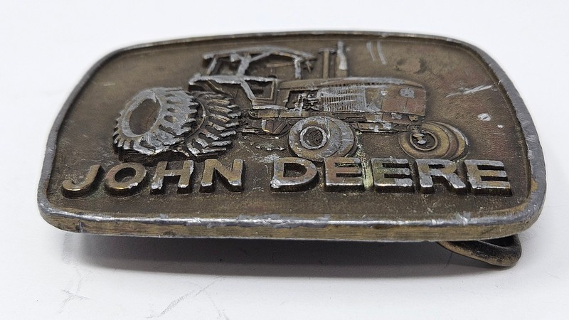 Vintage 1977 John Deere Tractor Belt Buckle and Key Chain gallery