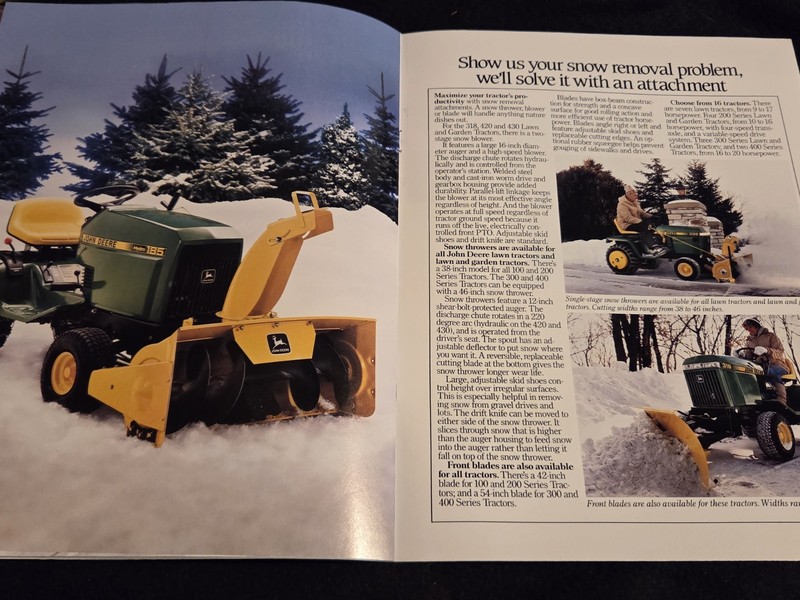 1986 John Deere Snow Removal Equipment Brochure Blowers Blades gallery