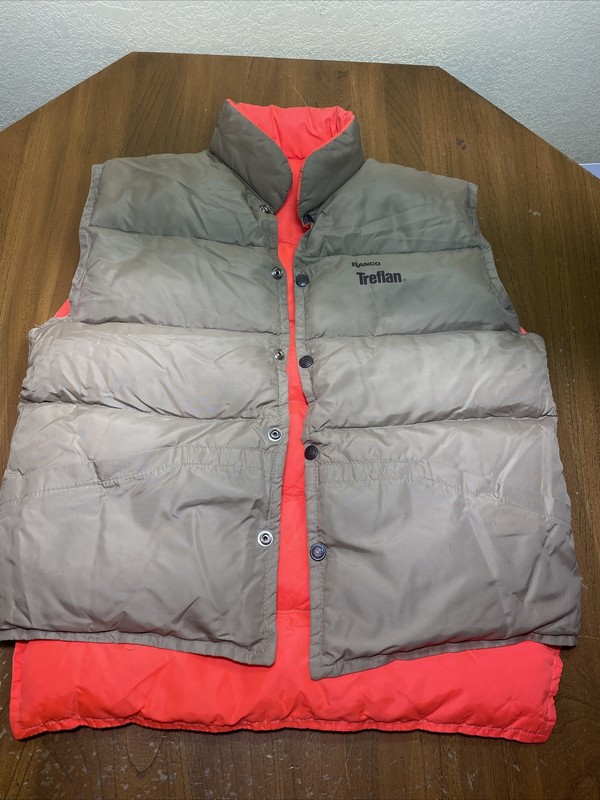 Vintage Treflan Elanco Nylon Vest Reversible Goose Down USA Mens M