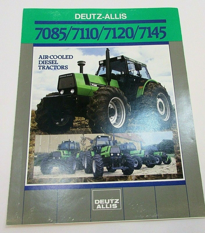 New Vintage 1980’s Deutz Allis 7085 7110 7120 7145 Tractor Tri-fold Brochure