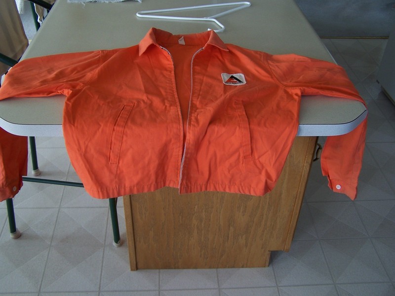 Allis Chalmer Orange Long Sleeve Vintage tractor Jacket Medium Heavy Shirt M gallery