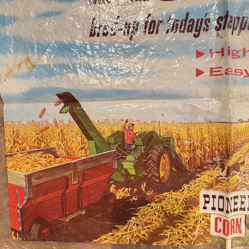 Vintage Pioneer Seed Corn Sack Plastic Advertising Old John Deere