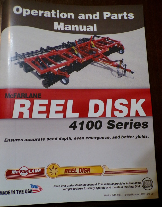 McFarlane 4100 Series Reel Disk Operation & Parts Manual 2014