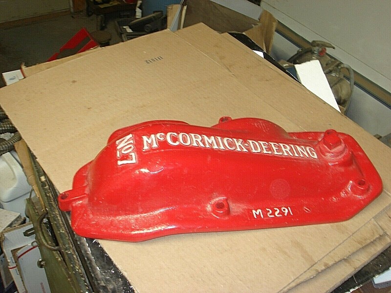 VINTAGE EMBOSSED McCORMICK DEERING NO.7 MOWER COVER FOR SIGN DISPLAY MAN CAVE