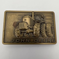 Vintage 1982 John Deere Tractor Bronze Belt Buckle 4450 Tractor Moline, Illinois