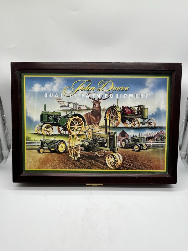 Vtg Danbury Mint John Deere Valet Men’s Dresser Jewelry Box Farm Equipment Logo
