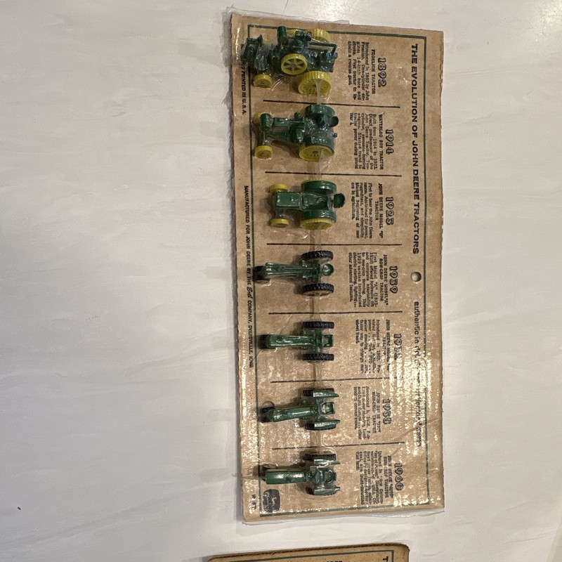 John Deere The Evolution of John Deere Tractors Miniature Set on Card 1960