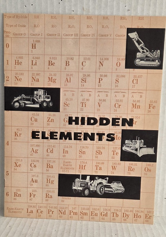 VINTAGE CATERPILLAR 1950S HIDDEN ELEMENTS BROCHURE DOZER SCRAPER CONST EQUIPMENT