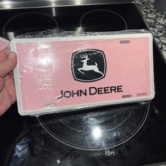 John Deere Pink License Plate