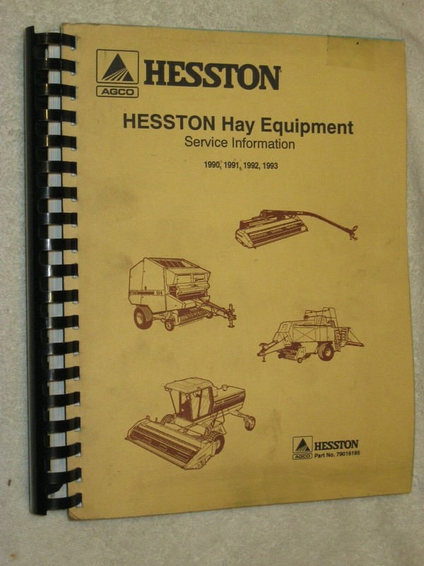 1990-93 AGCO HESSTON HAY EQUIPMENT SERVICE BULLETIN INFORMATION MANUAL