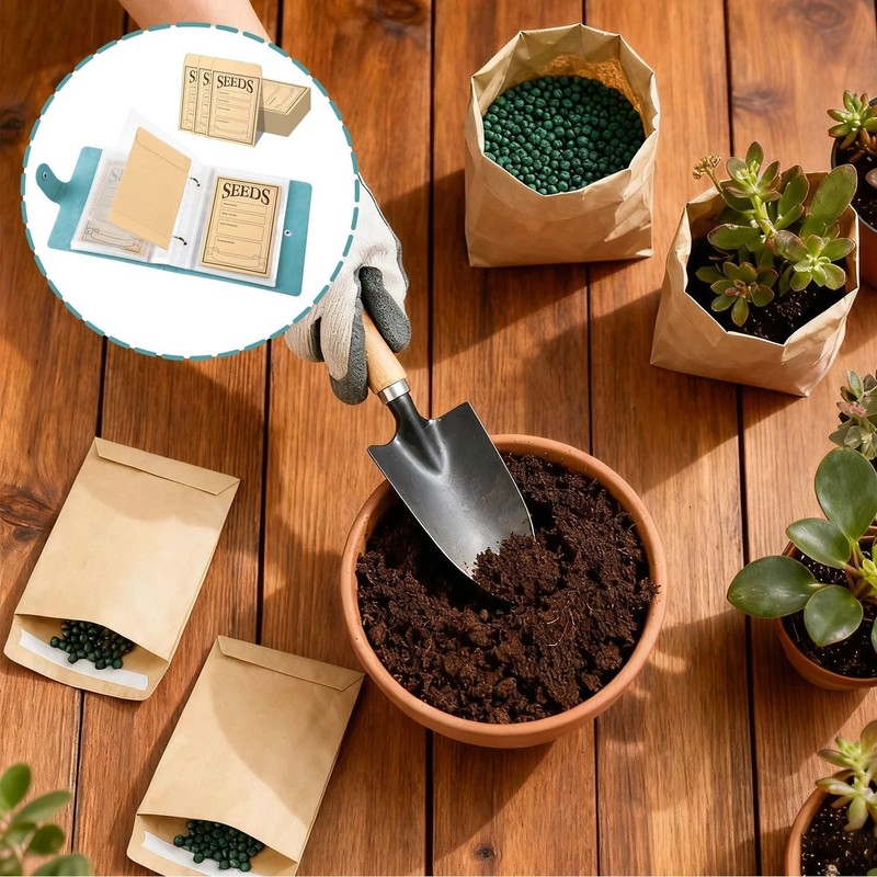 Seed Storage Organizer, Seed Packet Organizer with 50pcs Seed Envelopes gallery