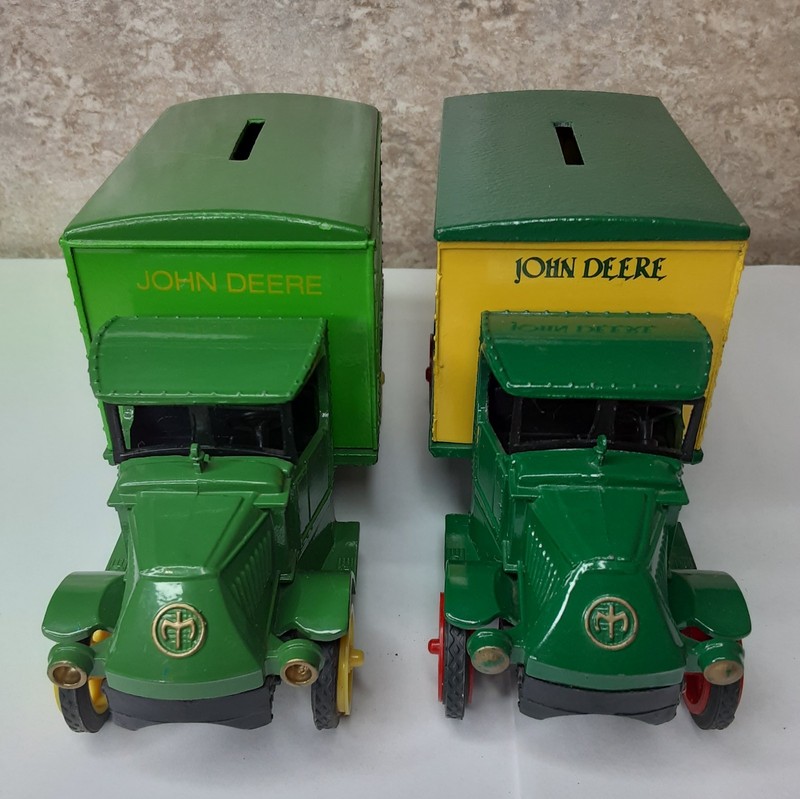 2x ERTL 1926 Mack Bulldog John Deere Diecast Trucks Coin Banks No. 102 103 gallery