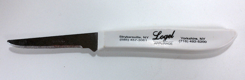 Vtg 6″ Quikut Advertising Logel Appliance Kitchen Paring Knife Stainless Steel