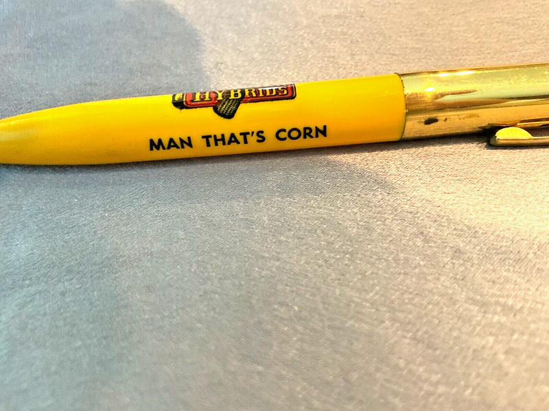 VTG Warren Advertising Ball Point Pen Pfister Hybrids “Man That’s Corn” Slogan gallery