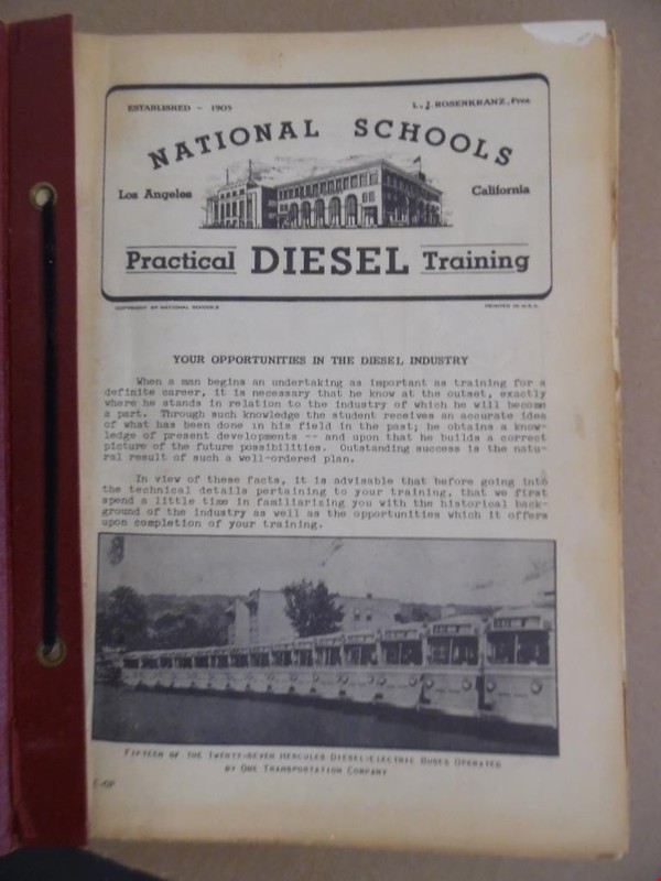 c.1950 Diesel Engine Mechanic Training Course in Binder National Schools Vintage gallery