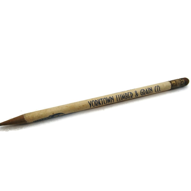 Vintage Advertising Pencil Yorktown Lumber & Grain Co. Illinois Farming Ag Promo gallery
