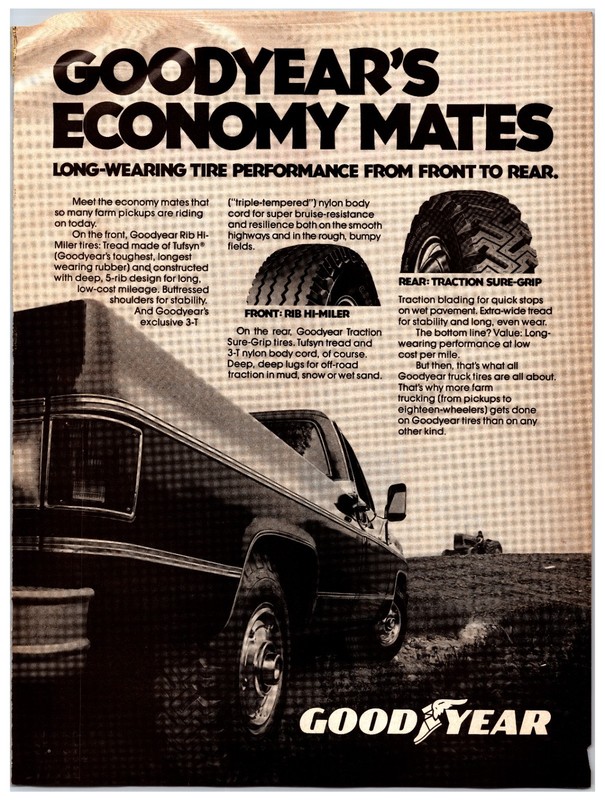 1977 Goodyear Truck Tires – Original Print Ad (8in x 11in) Advertisement