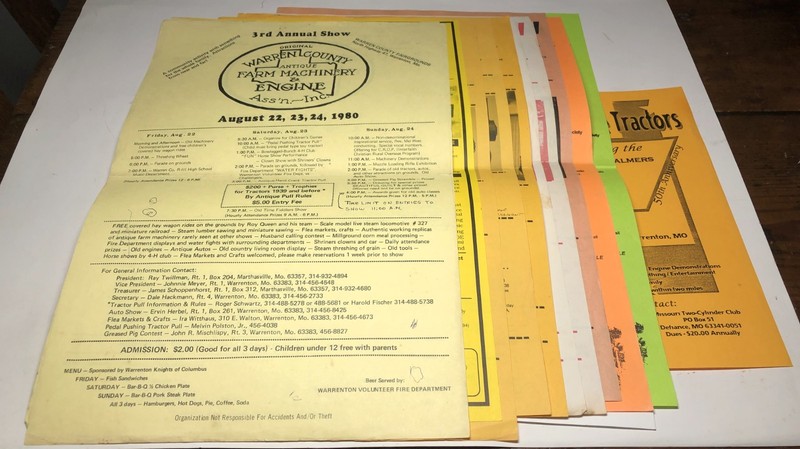12 Advertising Steam Show Poster Warren & Montgomery Counties Missouri 80’s-20’s