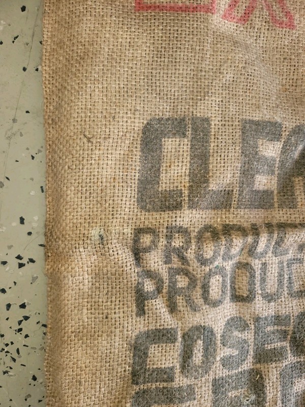 RARE Vintage GUATEMALA COFFEE Bean Bag Jute Burlap Gunny Sack 1992-1993 gallery