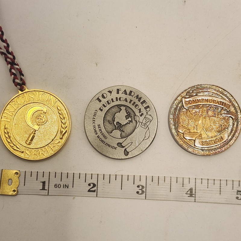 3pc Vintage Tractor Collector Medals Farmall Toy Farmer McCormick International gallery