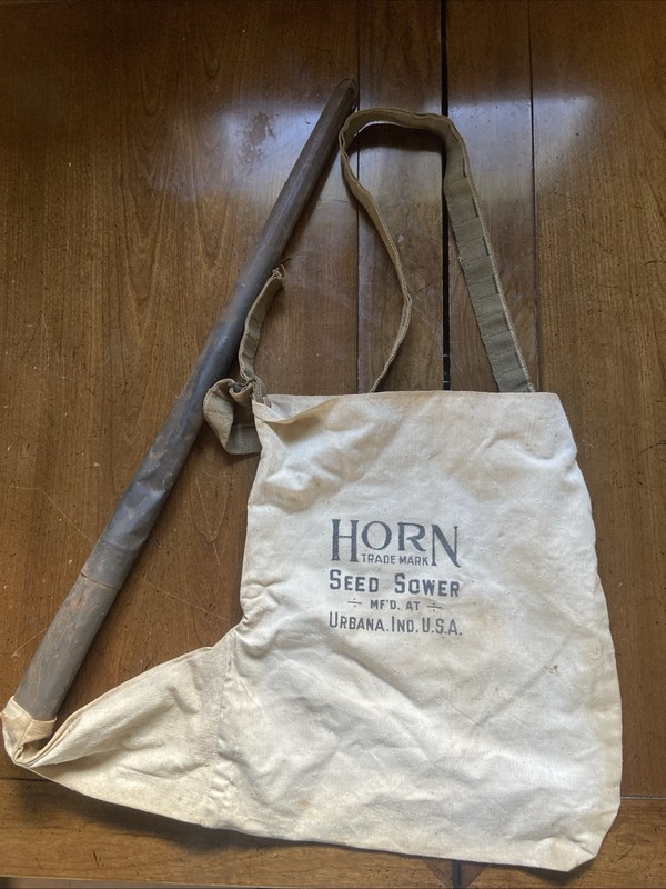 Antique Horn Hand Seed Sower Urbana. Ind. U. S. A.
