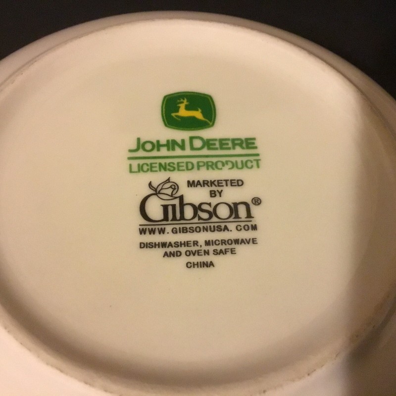 Gibson JOHN DEERE Lot of 2 Soup Salad Bowls Amber Waves Rim Style 8 1/8” Tractor gallery