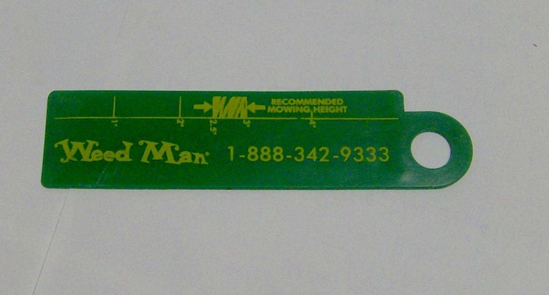 vintage 1980s WEED MAN advertising lawnmower blade RULER gauge POT GAG? retro