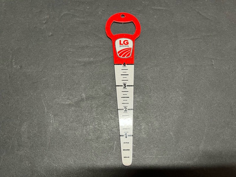 New LG Seeds Metal Bottle Opener/Seed Depth Gauge “We Mean Business”-NICE PIECE