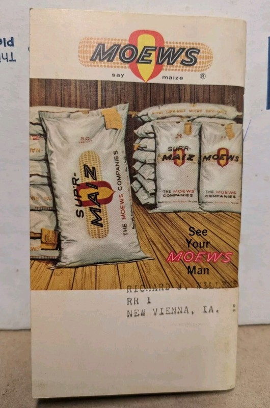 1970 Moews Seed Sup'r Maiz Funnel'ines Pocket Notebook R Willene New Vienna IA gallery