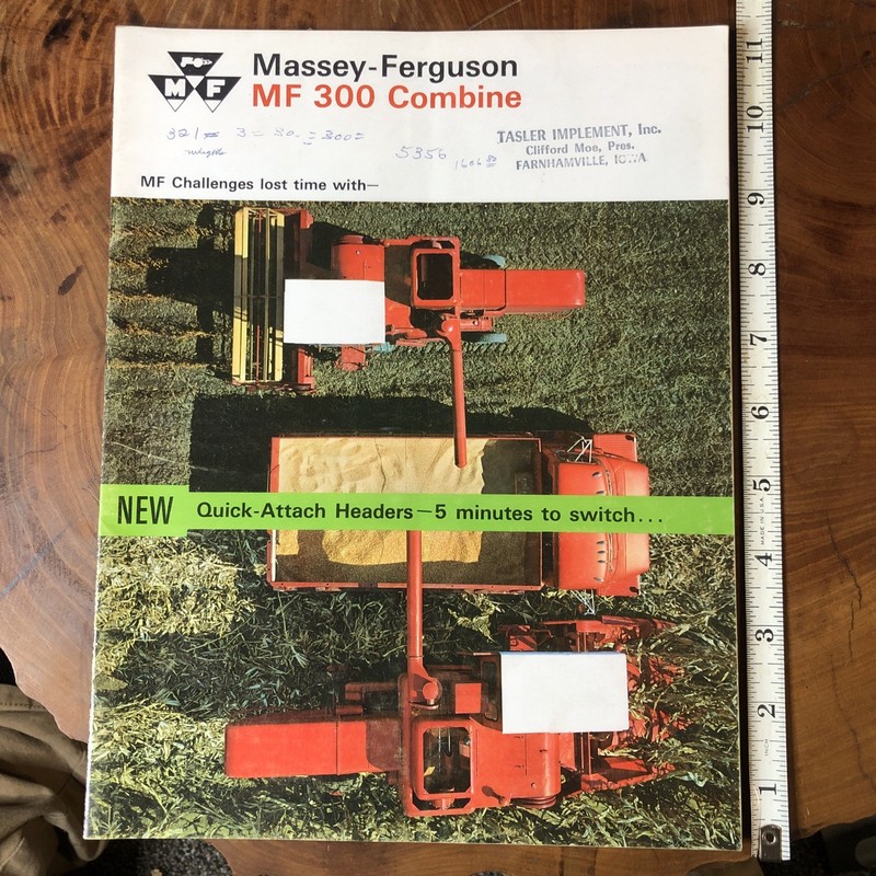 Massey Ferguson 300 Combine Brochure Iowa Dealer
