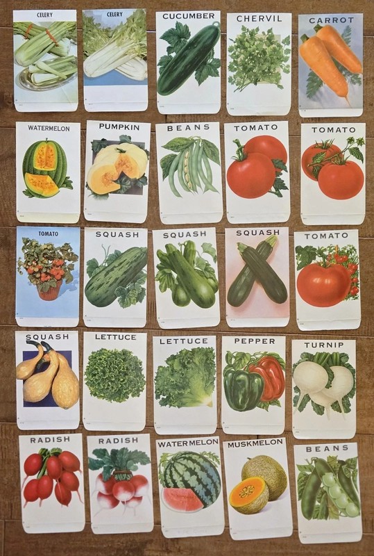 Set of 13 Different Stock Vegetable Seed Packets, mystery seeds good seeds+