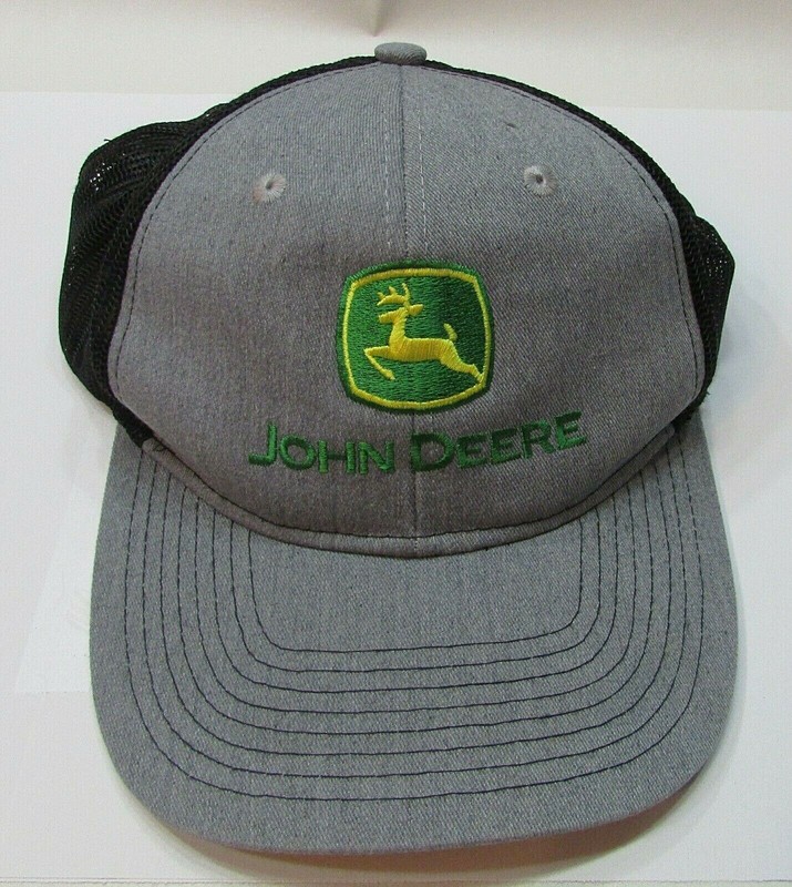 90’s John Deere Langdon Roy Implement Cavalier Black Gray Port Authority Hat Cap