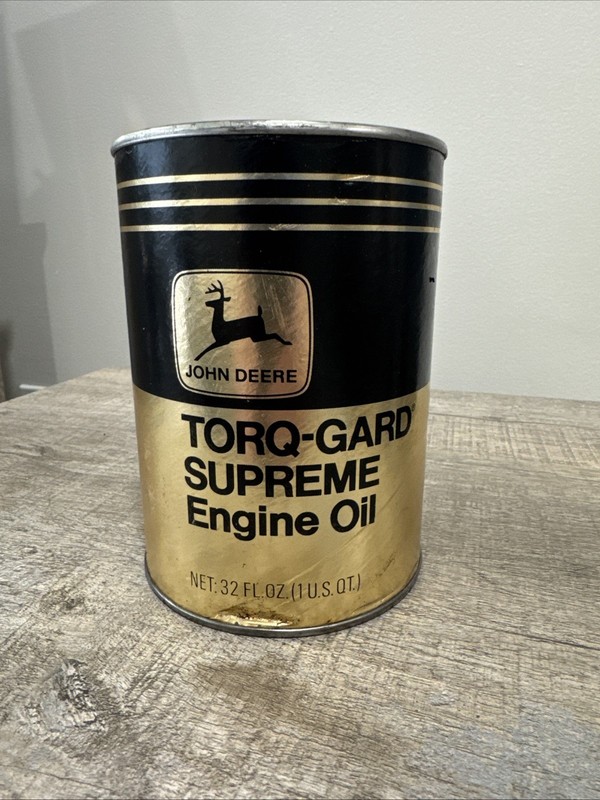 John Deere Torq-Gard Supreme Engine Oil Can Vintage 1Qt Collector Vintage EMPTY