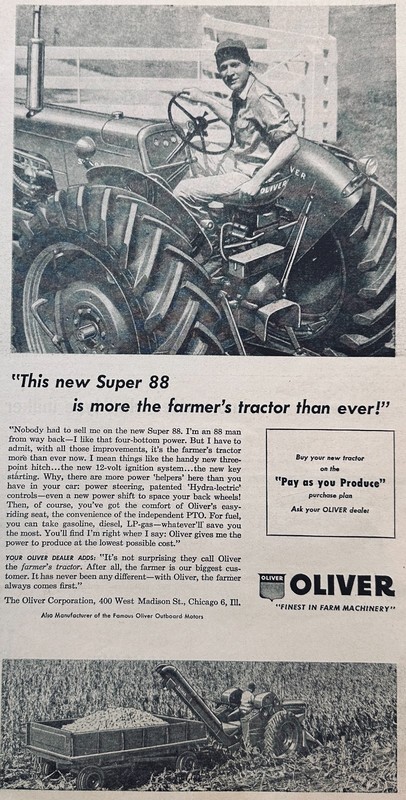 Lot of (2) 1957 Oliver Farm Equipment Ads Set #899
