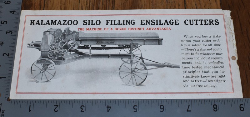 Vintage 1920s Kalamazoo Tank & Silo Ensilage Cutter Sales Brochure gallery