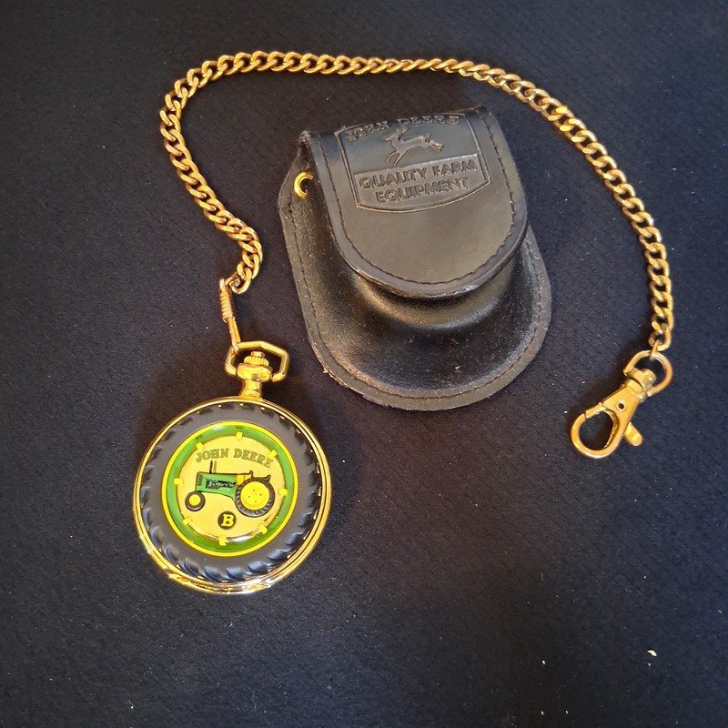 John Deere Model B Pocket Watch And Case Franklin Mint Needs Battery