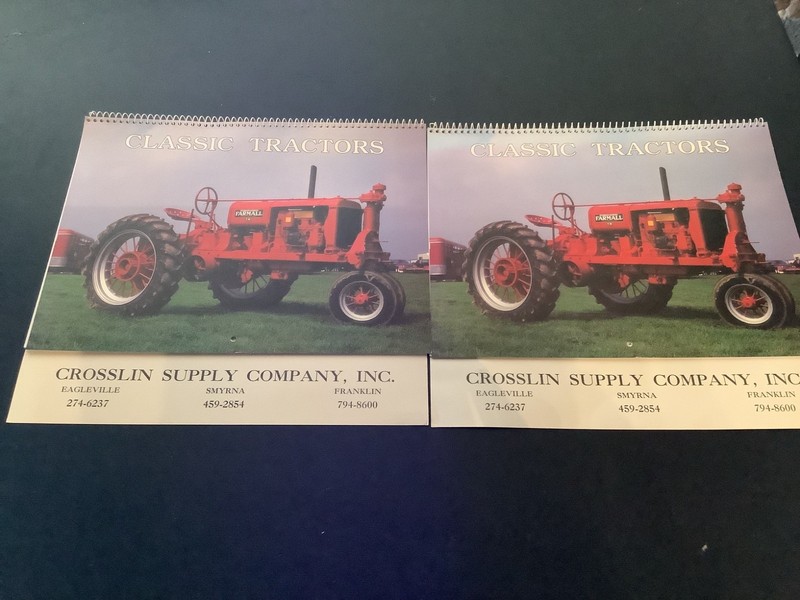 Classic Tractors Calendars Lot of 2 Crosslin Supply Company 1996