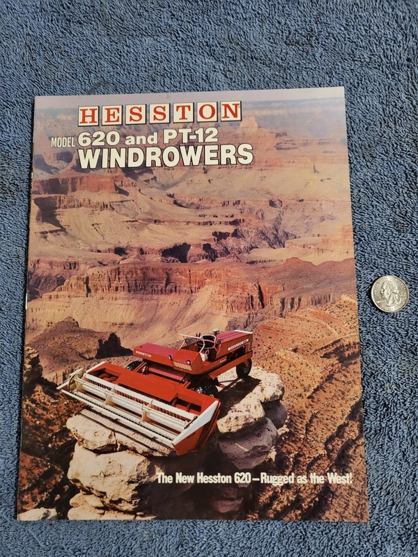Vintage Hesston Model 620 And PT-12 Windrower Brochure Chrysler Perkins Engines gallery