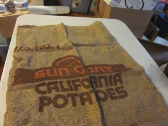 Vintage SUN GIANT CALIFORNIA POTATOES Burlap Sack Bag 24″ x 36″