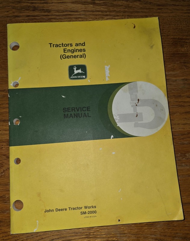 John Deere Tractors And Engines (General). Service Manual. SM-2000
