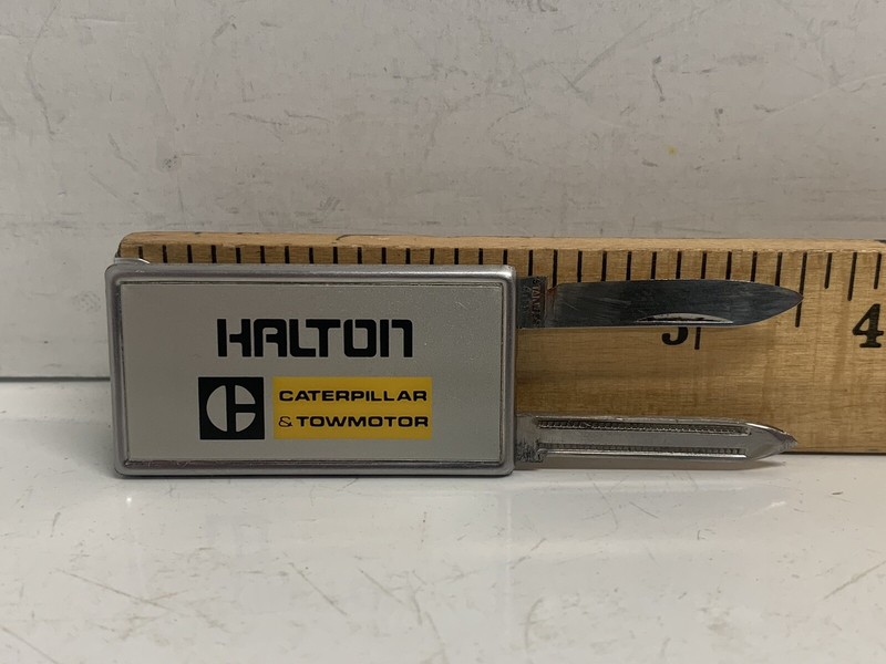 Galton Caterpillar An Tow motor Money Clip Knife Stainless Steel Japan A020
