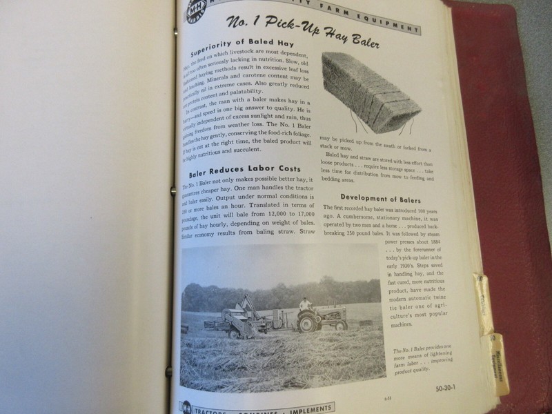 Massey Harris 1 Pick-up Hay Baler Sales Sheets from Dealer Catalog 8 Page