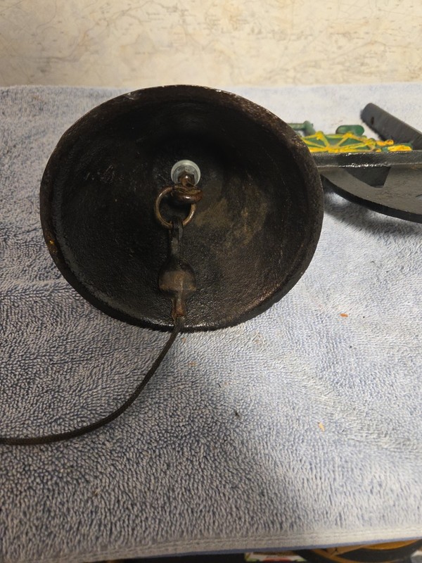 Vintage Antique Cast Iron John Deere Dinner Bell With Mounting Bracket gallery