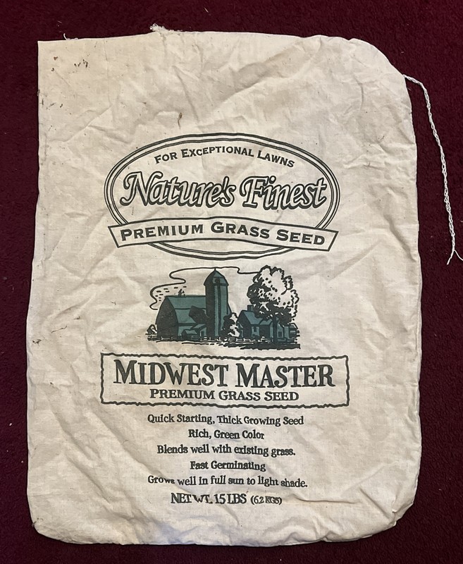 Nature’s Finest (Midwest Master) Premium Grass Seed Cloth Sack / Bag – No Seed