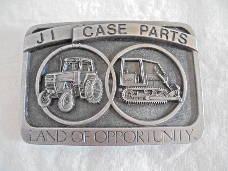 Vintage 1986 J I Case Parts Trade Fair Fine Pewter Belt Buckle