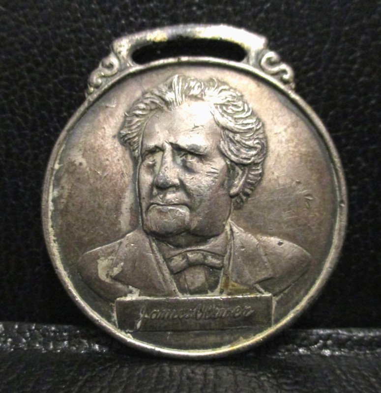 Antique James OLIVER Chilled Plow Watch Fob Adverting Promo Green Duck Chicago gallery