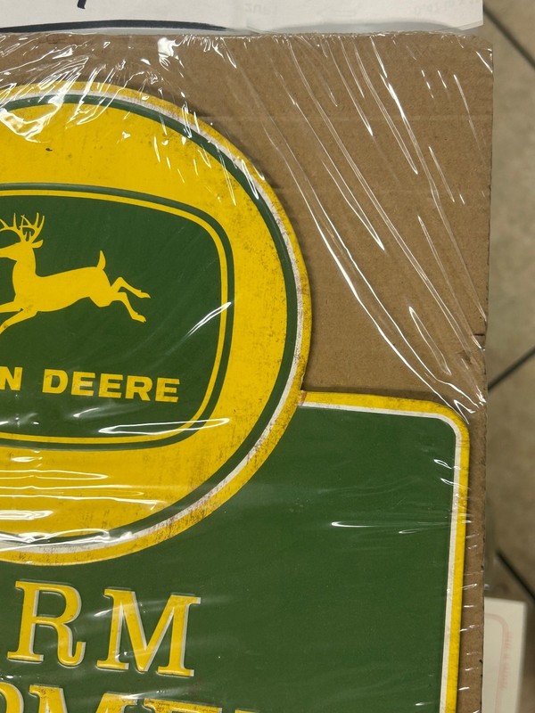 Brand New John Deere Farm Equipment Linked 19" Tin Sign Vintage Style Tractor!!! gallery