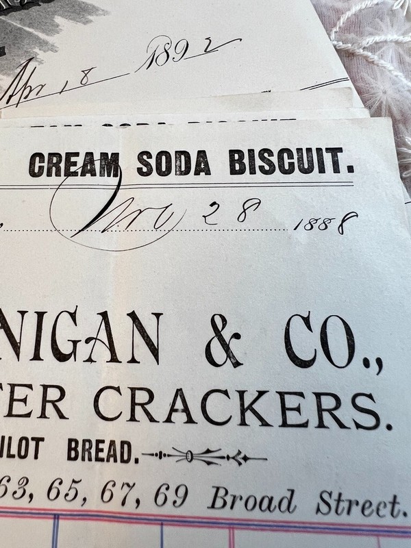 Antique Bill Head Receipts 1890s JP Finnigan Co Butter and Oyster Crackers 7 gallery