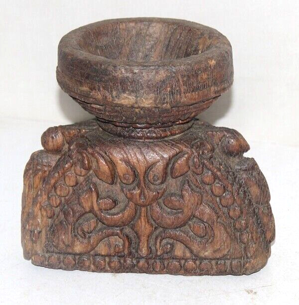 Antique Wooden Agricultulal Seed Spreader Bijni Original Old Hand Carved gallery