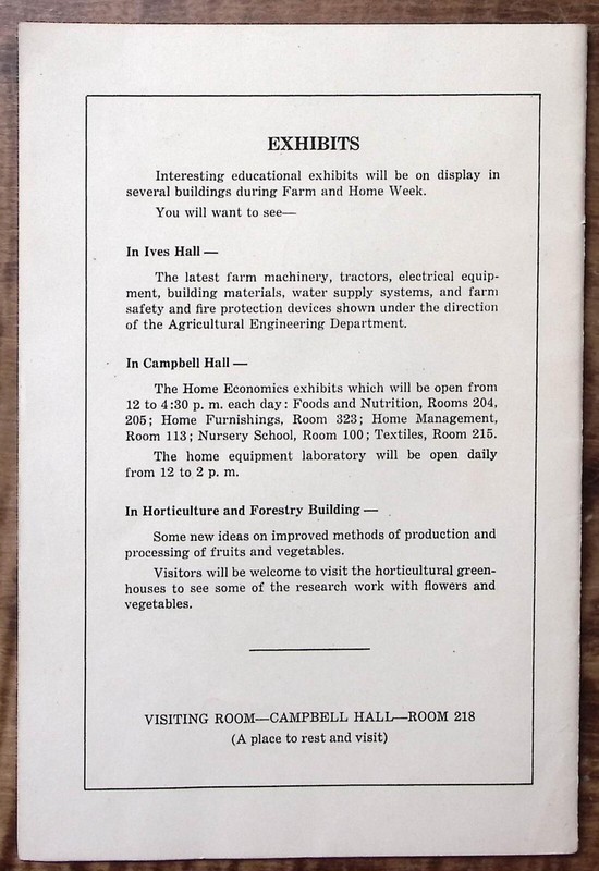 1950 COLLEGE OF AGRICULTURE OHIO STATE UNIVERSITY PROGRAM BOOKLET Z6113 gallery